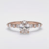 Rosette 1 Carat Oval VS1 Lab-Grown Solitaire with Accents Engagement Ring in 18k Gold