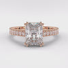Eternal 3.03 Carat Radiant VS1 Lab-Grown Pave Engagement Ring in 18K Rose Gold